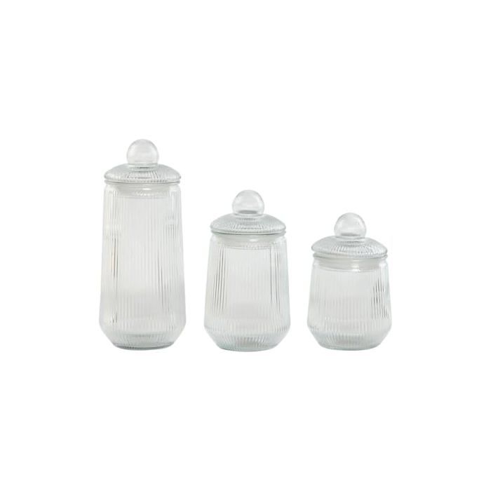 Set Aufbewahrungsgläser - Home ESPRIT - 3 Stück - 1,4 l - Transparent - Silikon - Mehrfarbig