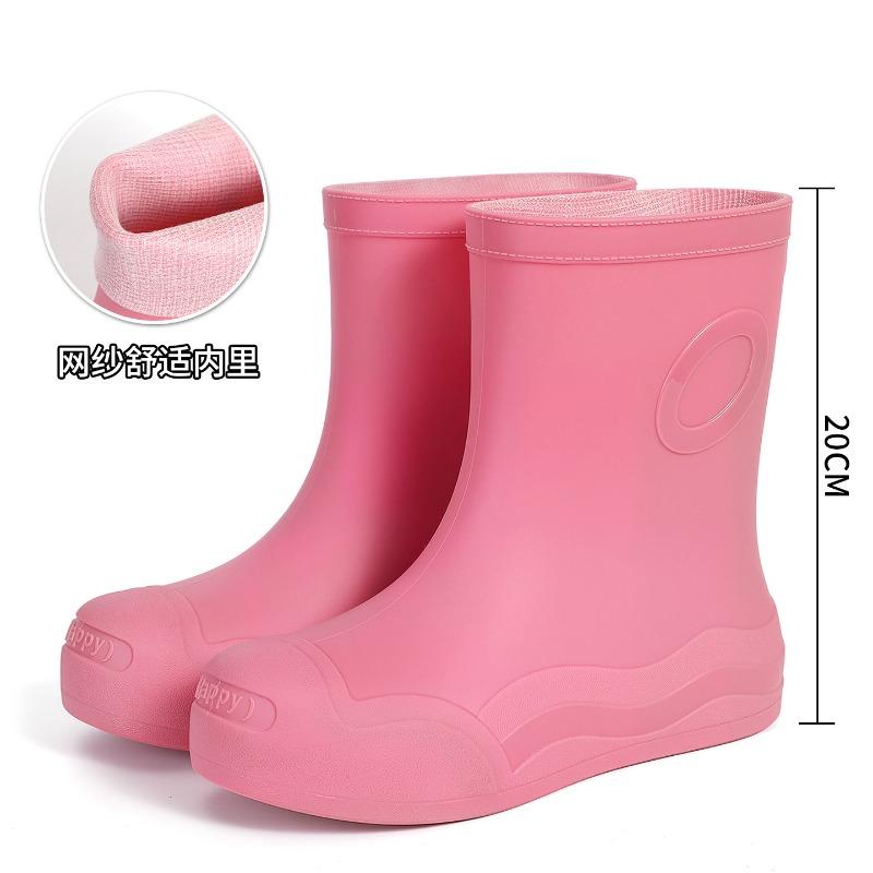 Hot-selling Fashion Medium Tube Women's Rain Shoes New Outdoor Waterproof Shoes Non-slip Casual Water Boots Women's Rain Boots Rubber Shoes
