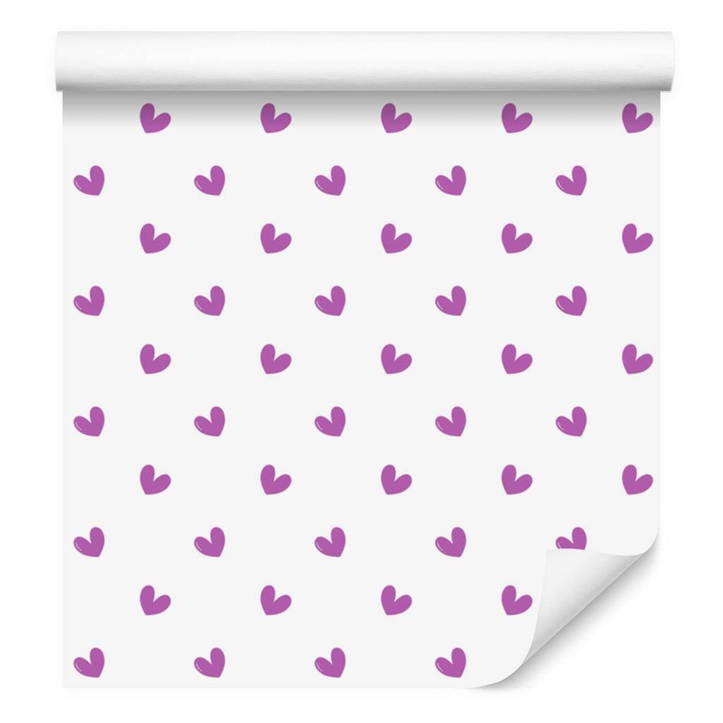 Heart Wallpaper White, Lavender and Purple 50x1000