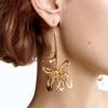 Cross Border Exaggerated 3D Geometric Earrings Heavy Metal Style Flower Design Runway Party Fashion Ear Jewelry