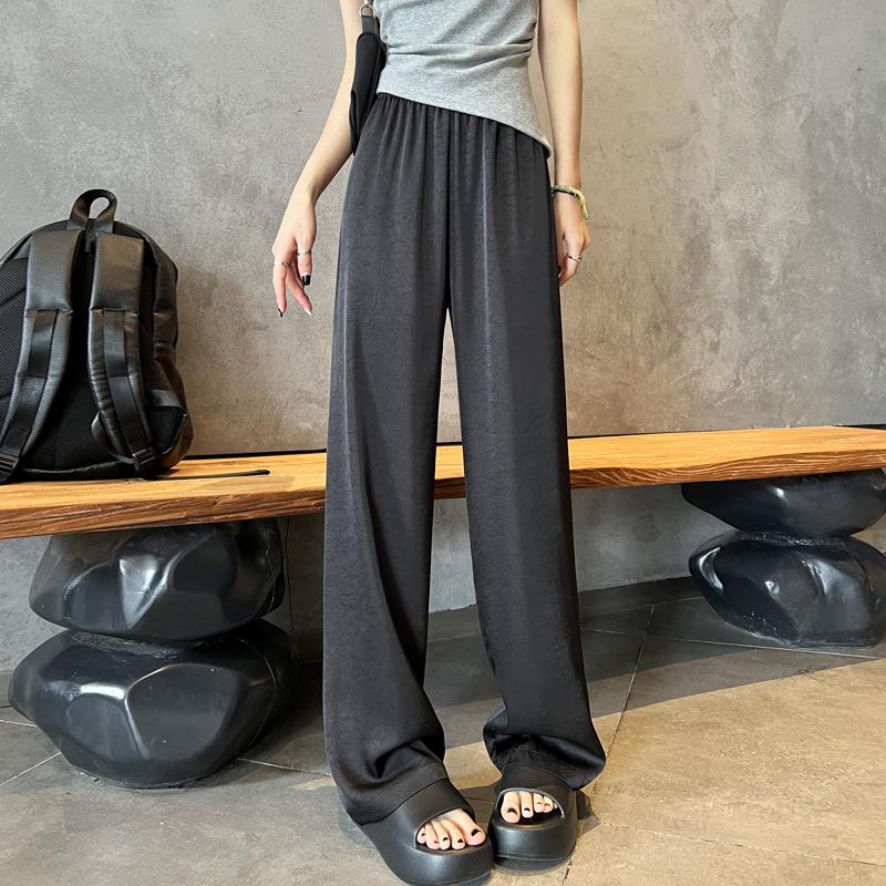 

Брюки прямого покроя с высокой талией, женские, драпированные и тонкие, толстые, узкие, широкие брюки из ткани Heavy Industrial 2XL