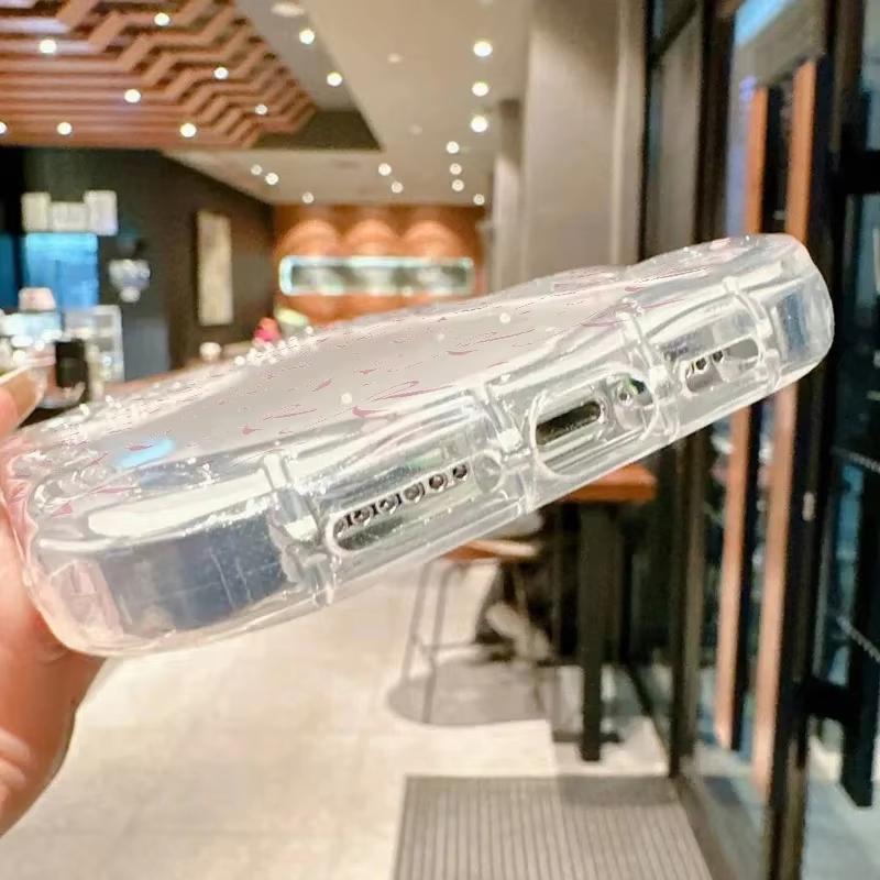Clear Cream Case Bow Pattern Print Phone Case For Samsung Galaxy S26 S24 S25 S23 Ultra S22 S21 S20 Plus FE A35 A55 Soft Cover