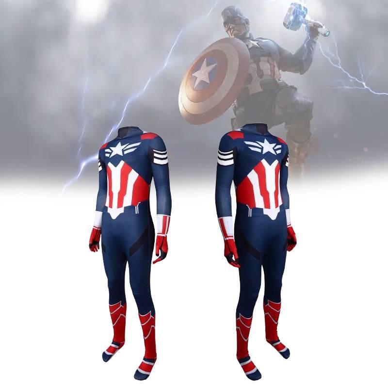 America Cosplay Captain Costume Jumpsuit Animation Characters Party Halloween