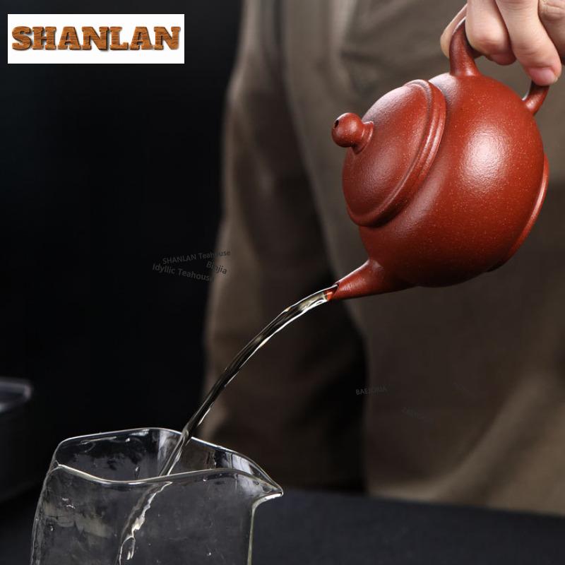 HOYIHM 200ml Retro Yixing Purple Clay Teapots Handmade Standard Pot Raw Ore Red Downhill Mud Kettle Zisha Tea Set Accessories