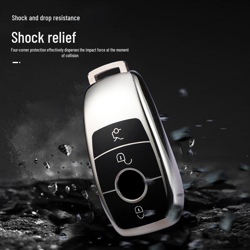 Mercedes-Benz E-Class TPU Key Case Cover for E300l E200l S320 LS450 - Full Protection Soft Rubber Key Bag