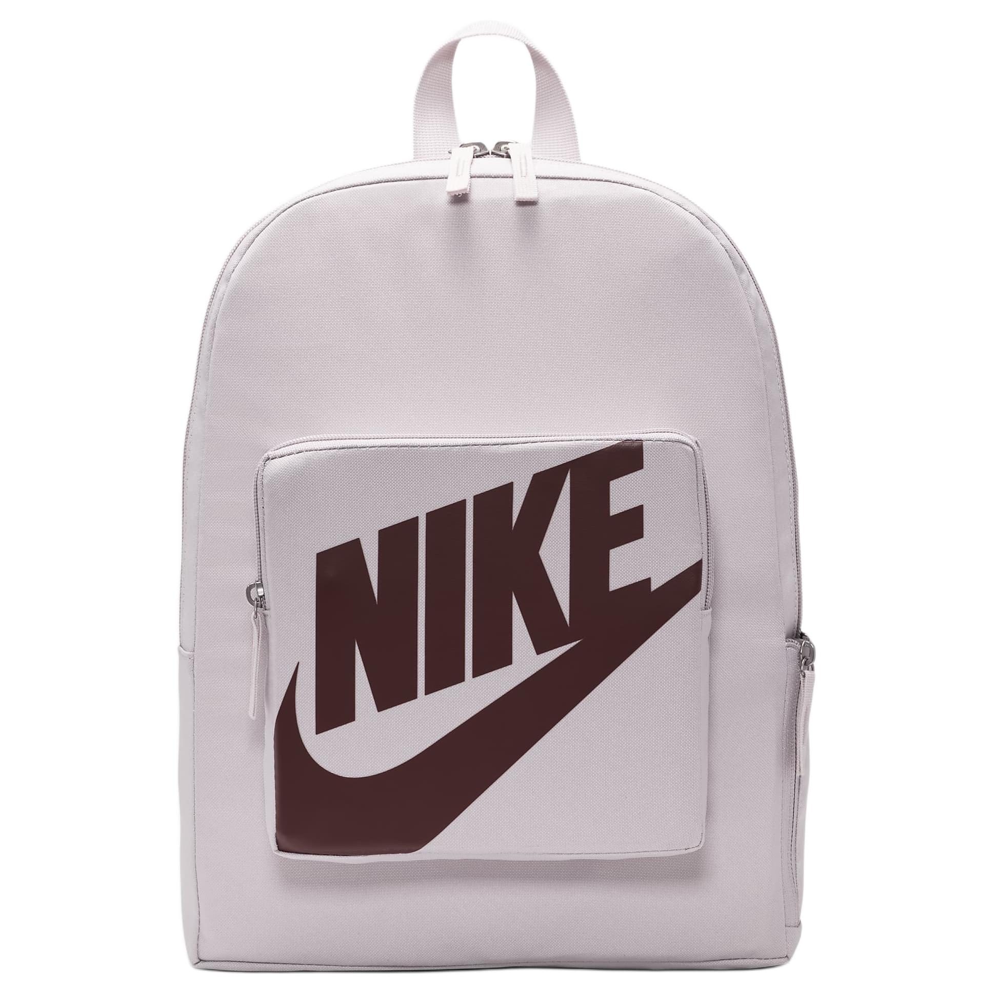 Nike Classic Logo Print Zipper Backpack Kids backpacks Platinum-Purple Black BA5928-019 Platinum Purple & Black & Gray