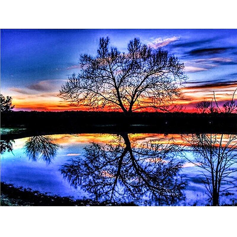 DIY květina 5D diamantová malba křížový steh Plné kulaté kamínky Lila Levandule Diamanty Hobby Home Decor