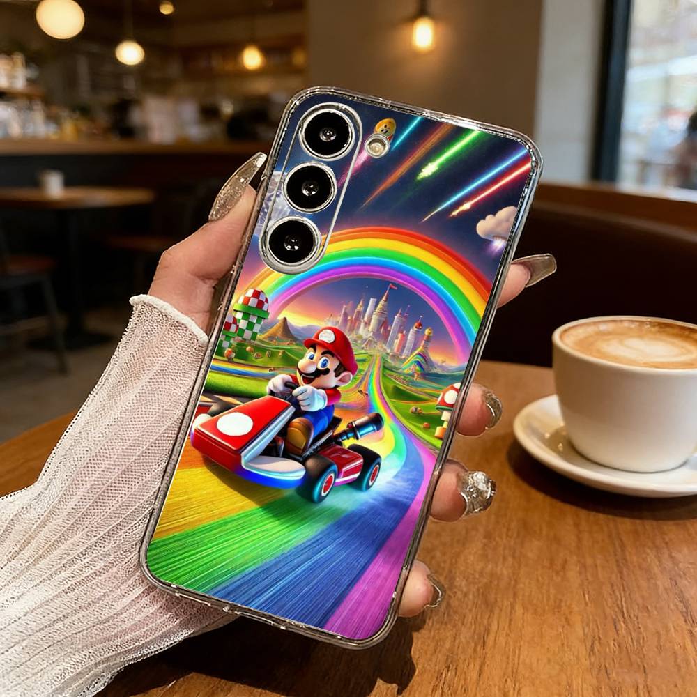 Anime Super M-MarioS Bros Phone Case For Samsung S25,S24,S21,S22,S23,S30,Ultra,S20,Plus,Fe,Lite Transparent Cover Samsung S25Plus
