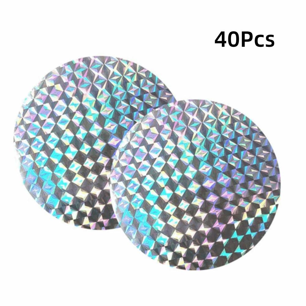 40Pcs Flexible Bird Deterrent Ribbon Double-Sided Reflective Reflective Bird Scare Tape Garden Lawn