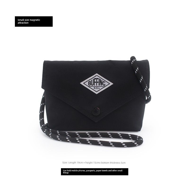 

Buffering Lightweight Mobile Phone Bag Minimalist Outdoor Pouch Knight Black (with black rope)