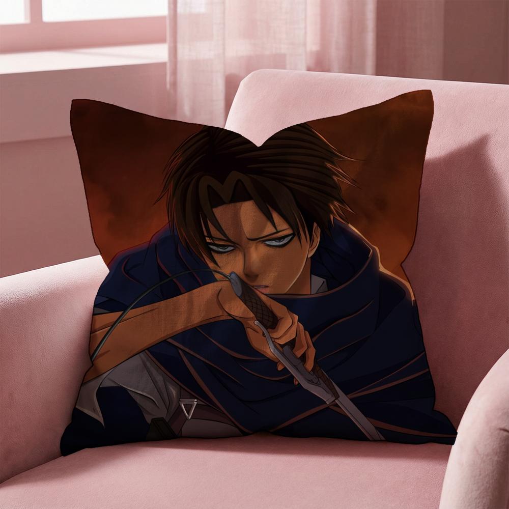 L-Levi A-Ackerman Cushion Cover Multi-Scene Pillow Cover for Home & Car - Reversible, Soft & Durable for Daily Use