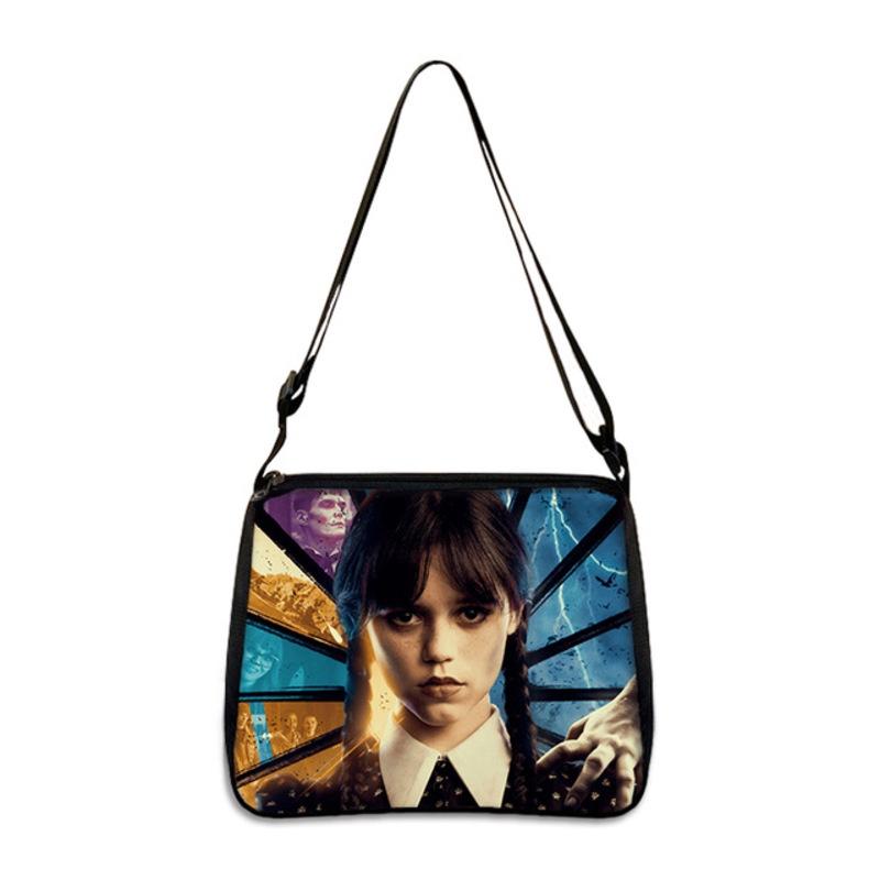 Wednesday Addams Famlily Shoulder Handbag Gothic Style Light Easy To Carry