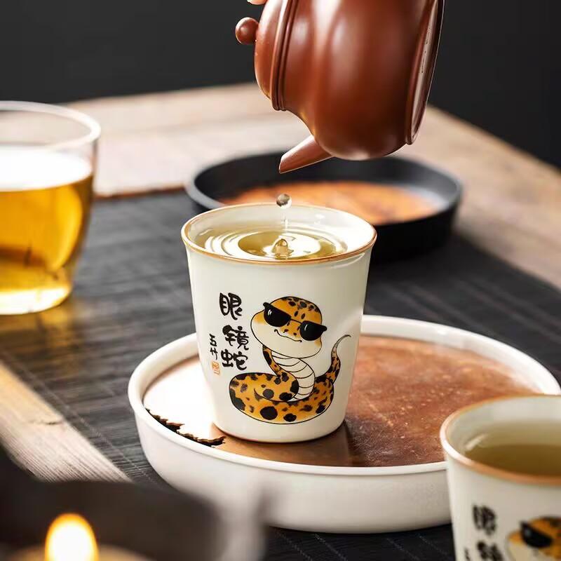 Ru Kiln Cobra Instant Cup Household High-End Exquisite Master Cup Large-Capacity Tea Cup Drinking Tea Cup Tea Cup