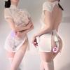 Sexy lace split perspective cheongsam uniform pure desire temptation lingerie passion free suit