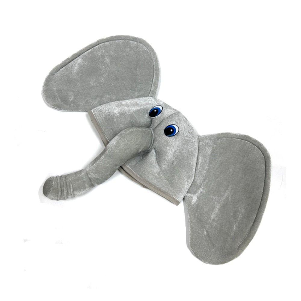 Creative Plush Animal Hat Cartoon Elephant Head Cover Gift Elephant Trunk Cap  Carnivals