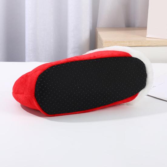 1 Pair Christmas Santa Slippers Festive Red Cartoon Shoes Lovely Adorable Santa Slippers for Decoration And Comfort