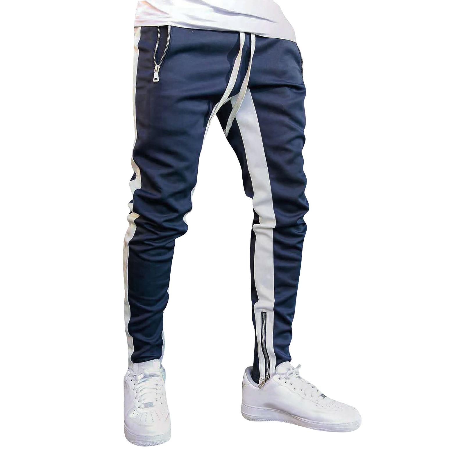 

Men s Colorblock Zipper Trousers Men s Casual Fashion Trousers L