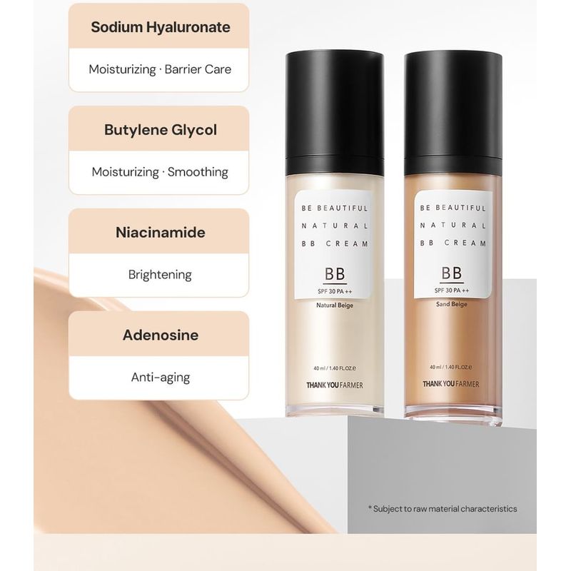 THANK YOU FARMER Be Beautiful Natürliche BB Cream LSF30 PA++ 40ml - 2 Farben