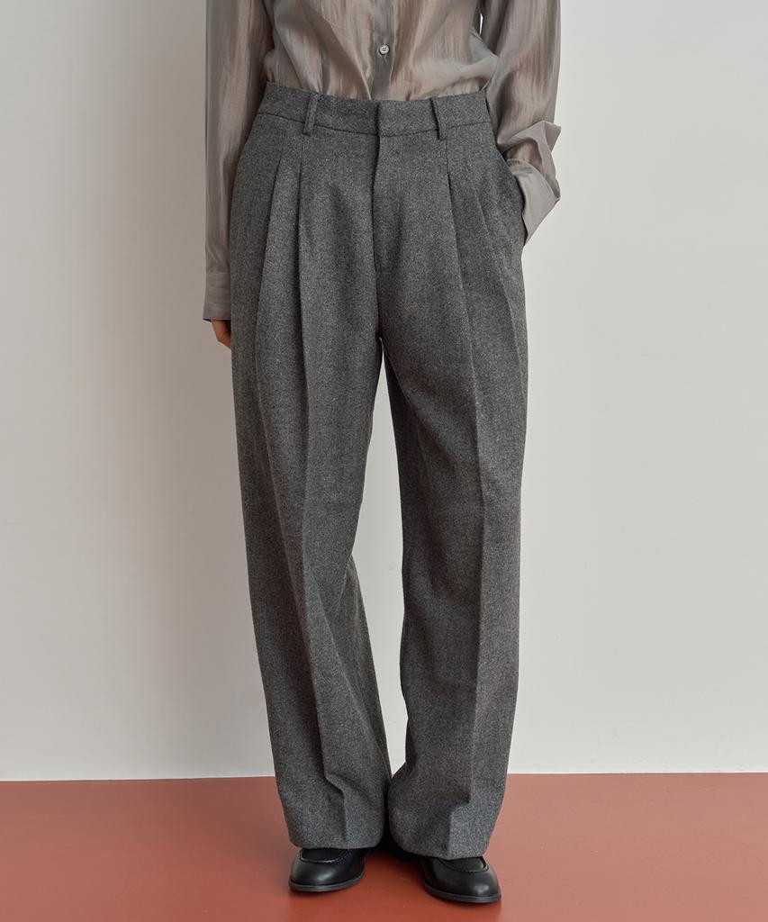 Oeoseoul Classic Wool Pants [Charcoal Gray]