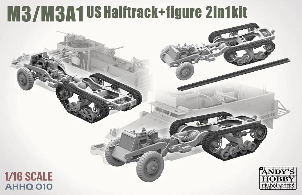 Takom 1/16 Scale American M3/M3A1 Half-Track 2-in-1 Plastic Model TKOAHHQ-010 (Tank)