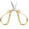 European Retro Scissors, Vintage Stainless Steel Scissors Mini Vintage Sewing Scissors Creative Cross Stitch Classical Cutting DIY Crafts Tool (Gold)