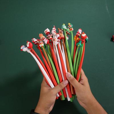 5 Pièces Série Noël Stylo Secoueur 0.5Mm Stylo Neutre Créatif Mignon Stylo Gel Prix Étudiant Papeterie Fournitures Scolaires de Bureau Cadeau