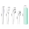 Portable Tableware Spoon Fork Four-piece Set Household Student Tableware Set Fit Outdoor Tableware Cutlery Set4