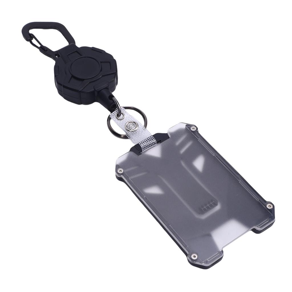 2 Pack Retractable Keychain Carabiner Badge Holder Steel Cord Anti Loss ID Card Holder Badge Reel