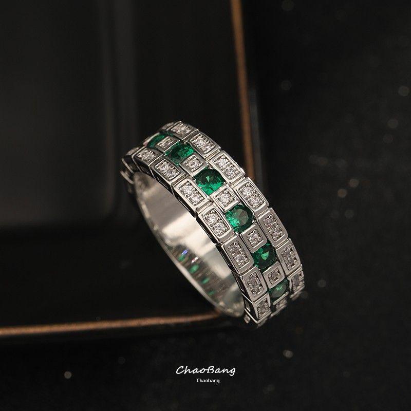 Maze Full of Crystals Zircon Ring Men's European and American Fashion Personalized Design High-Grade Exquisite Ring Women Fashion Jewelry