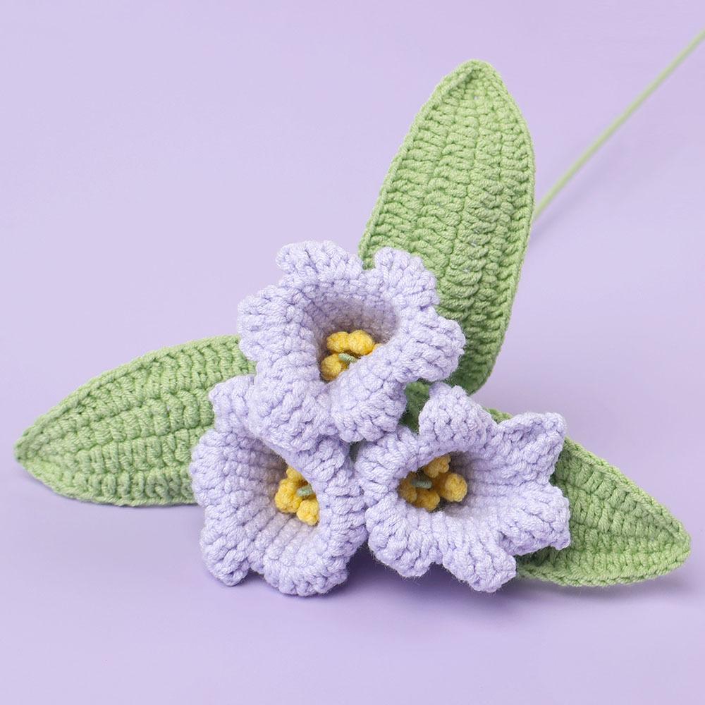 

Crochet Polygonatum Flowers Creative Artificial Flower Cute Handwoven Flowers Knitting Plant Home Decor фиолетовый