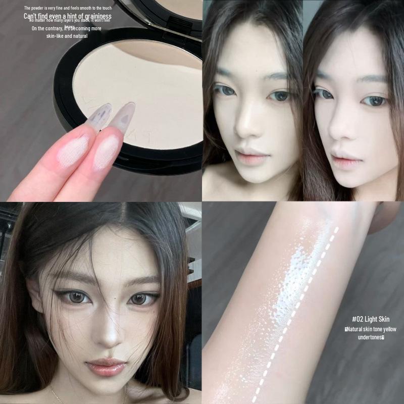 FAICCIA Fluffy Setting Powder Compact: Clear, Natural Look, Non-Caking, Concealing, Oil Control, Brightening Loose Powder. 6g