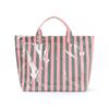 Stylish Striped Pvc Tote Bag Large-capacity Handbag Lightweight Portable Travel Shoulder Bag Casual Waterproof Shopping Bag