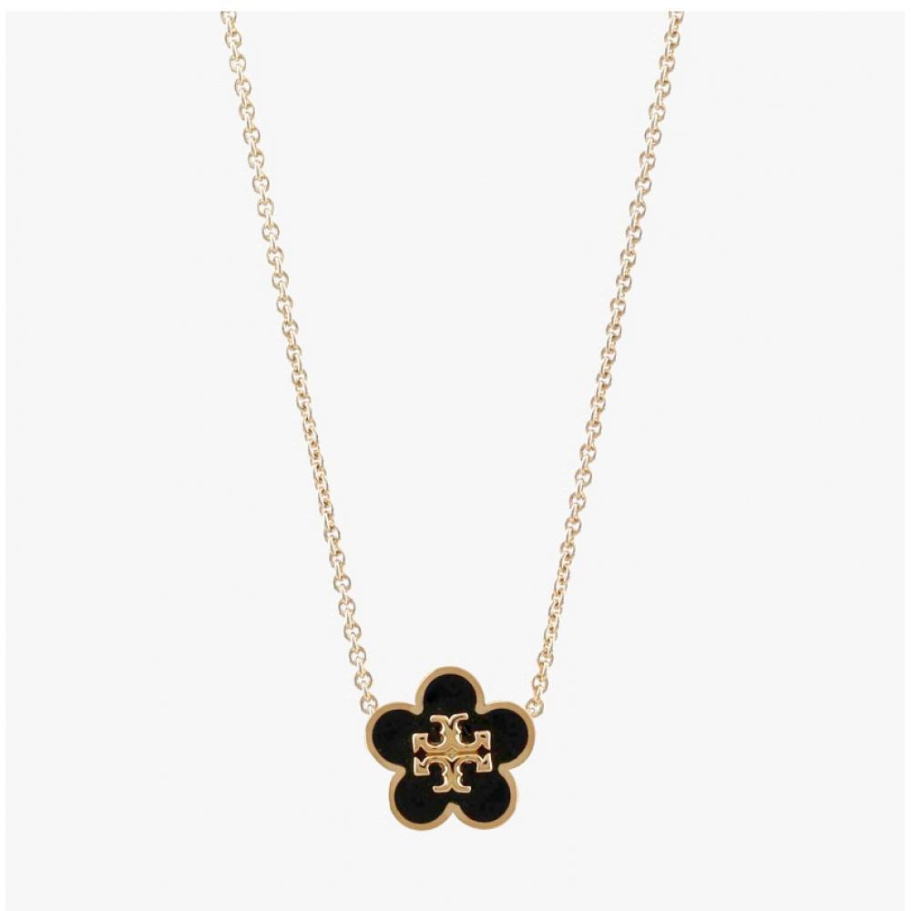 Tory Burch Kira Flower Logo Enamel Necklace 147287