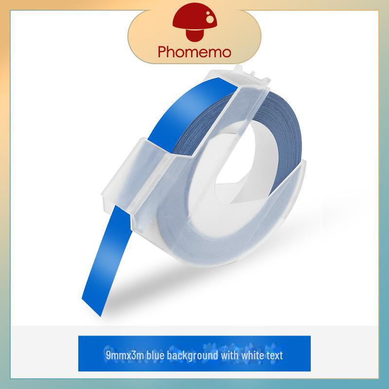 Phomemo E975 Embossed Label Tape, 9mm Color 3D Ribbon Stickers.