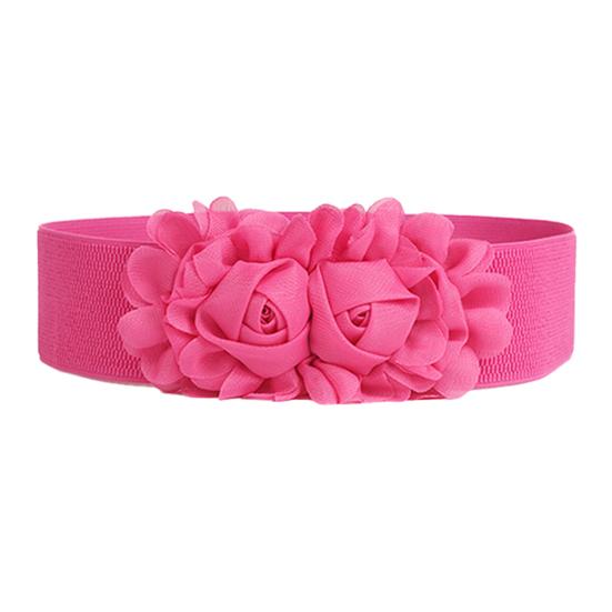 Belt Elastic Double-flower Fabric Wide Elastic Waist Belt for Party
