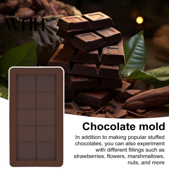 Molde de Chocolate de Grado Alimenticio 1/2 Piezas Moldes de Silicona Grandes y Profundos para Caramelos Barras Rellenas Chocolates Caseros Sin BPA Fácil de Limpiar Tolerancia a Altas Temperaturas