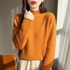 Women's Skin-Friendly Wool Knit Cardigan – Autumn/Winter Half-High Collar Sweater Coat for Commuting and Style