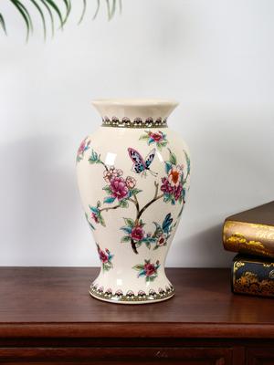 Vase Amerikanische Keramik High-End-blaues und weißes Porzellan Wohnzimmer dekorative Blumenanordnung Licht Luxus großes Ornament