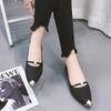 New Women Solid Color Suede Flats Heel Pearl Fashion High Quality Basic Pointed Toe Ballerina Ballet Flat Slip On Ladies Shoes