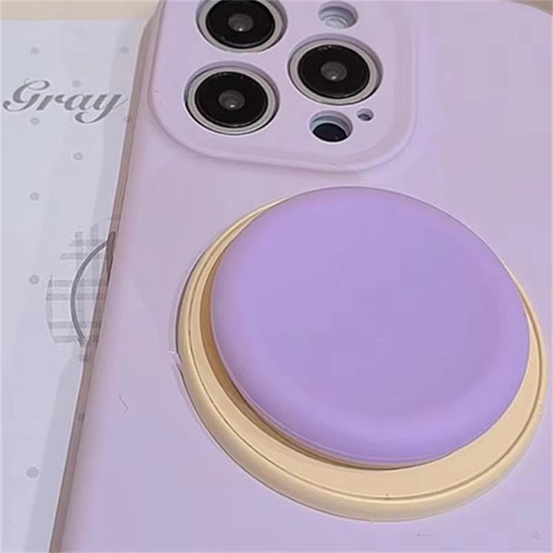 Cute Macaron Silicone Round Magnetic Holder Grip Tok Griptok Phone Stand Holder Support For iPhone 15 For Pad Magsafe Smart Tok