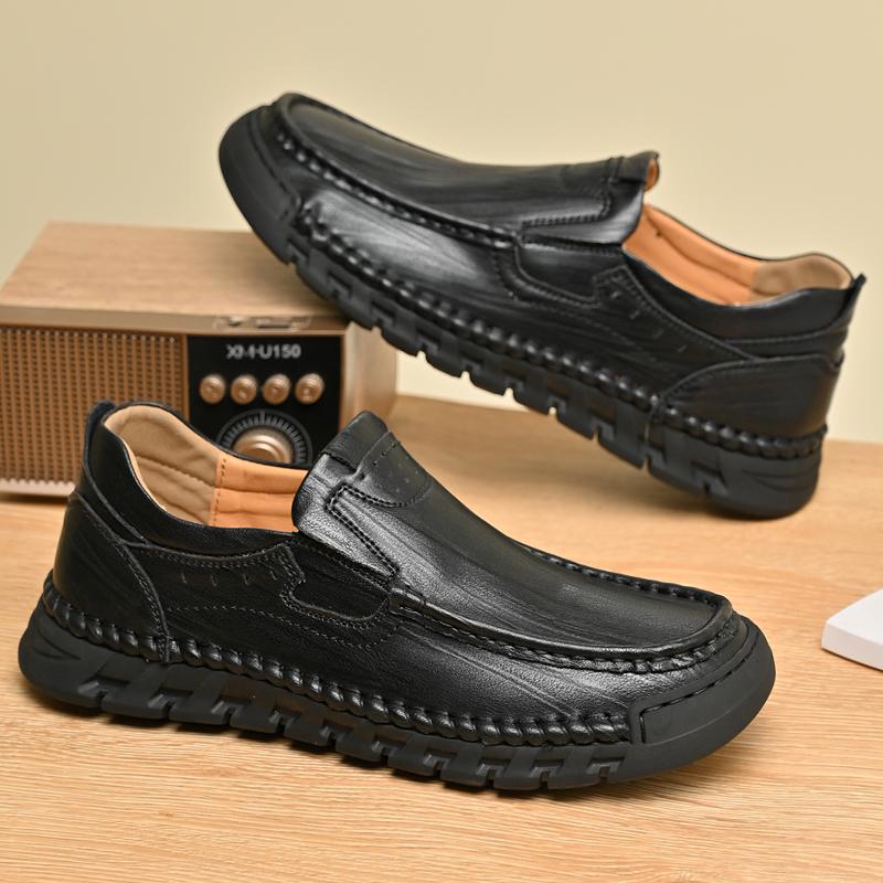 Men's Hand-stitched Leather Shoes Outdoor Casual Sneakers Large Size 39-46