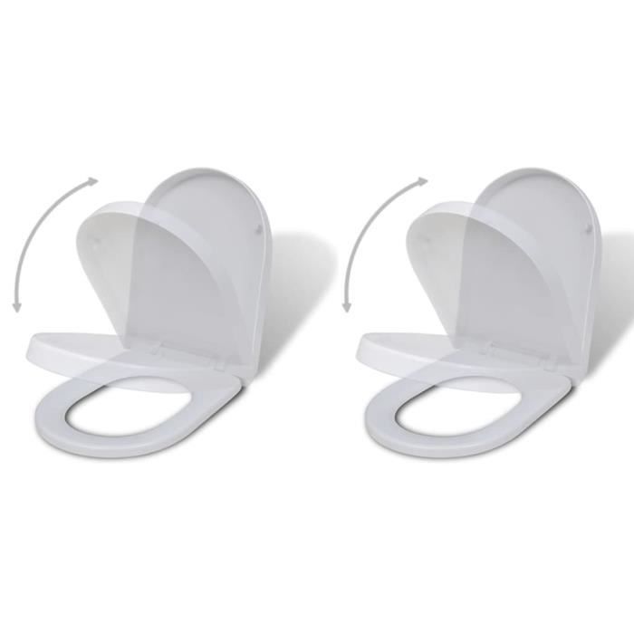VidaXL Sièges de toilette avec couvercles 2 pcs Plastique Blanc