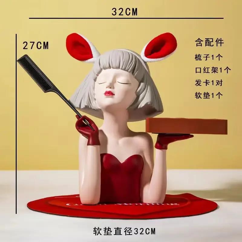 Creative Modern Girl Resin Ornaments Healing Department Porch Sculpture Decoration Home Bedroom Dressing Table Figurines Crafts