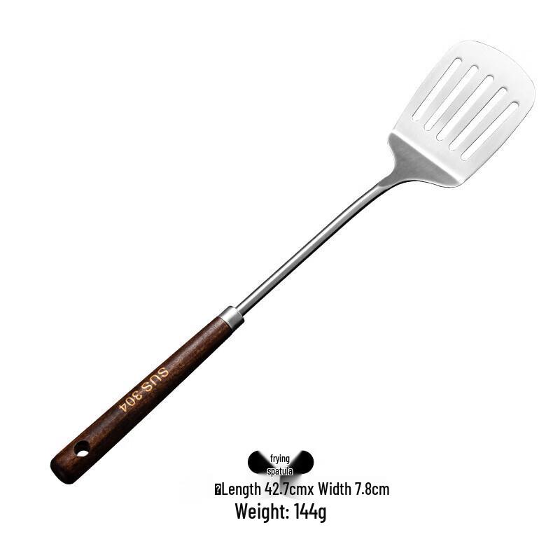 ZISIZ 304 Stainless Steel Spatula Set with Wooden Handles