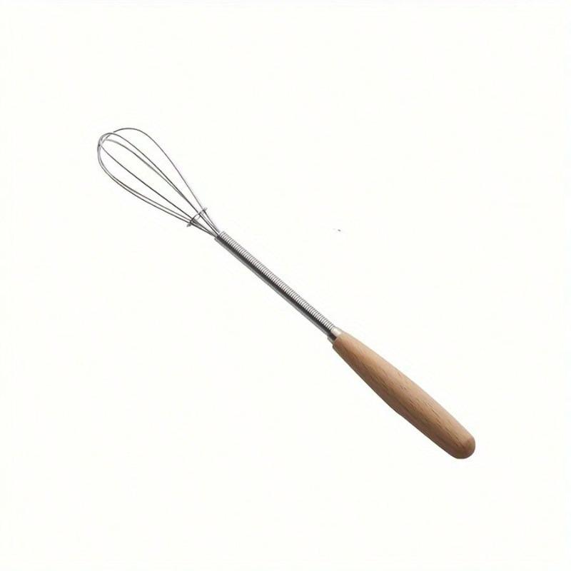 

Mini Whisk with Solid Wood Handle, Stainless Steel Egg Beater & Milk Frother for Blending, Whisking, Beating, Stirring