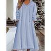 DAFIFY Women's Fashion Fall Winter Solid Color Print Long Sleeve Hooded Loose Waistline Casual Dresses