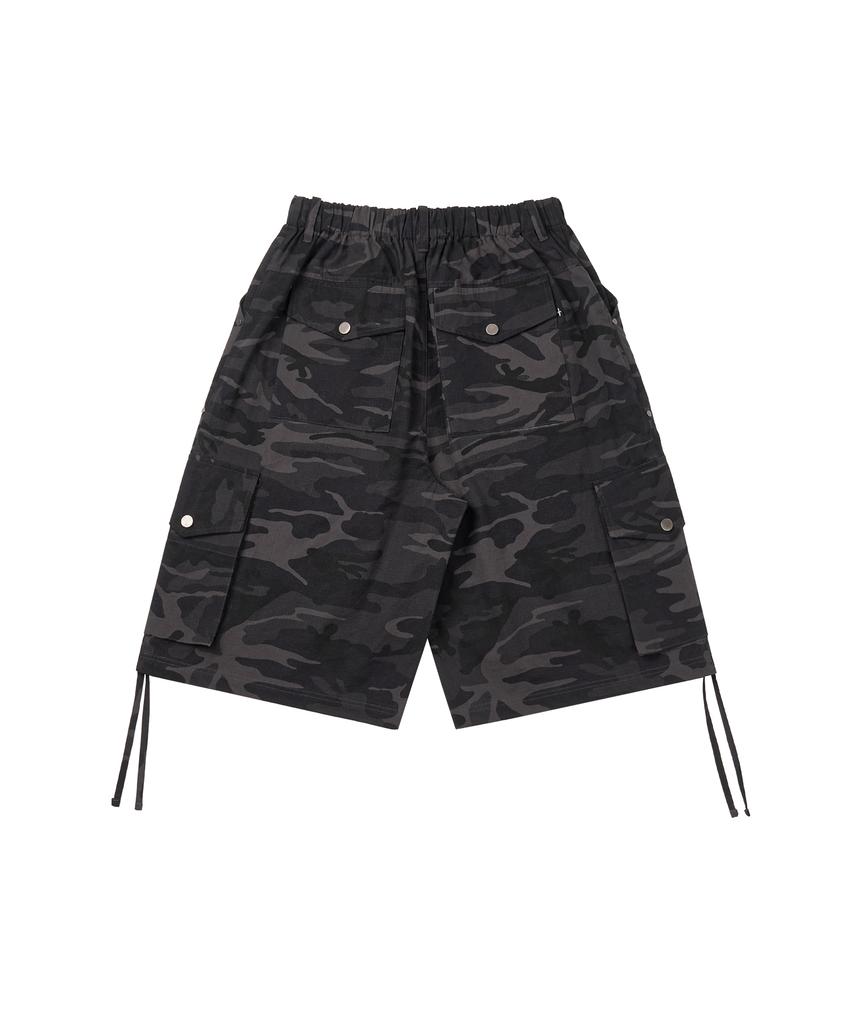 Masateu Rivet Cargo Bermuda Pants _ Dark Camo
