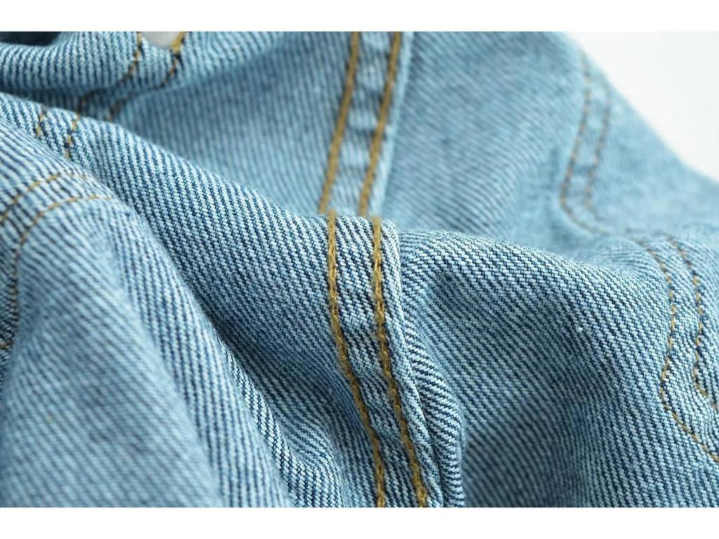 Women's Retro High-Waisted Wide-Leg Denim Pants - Washed, Loose, Floor-Length, Casual Designer Style