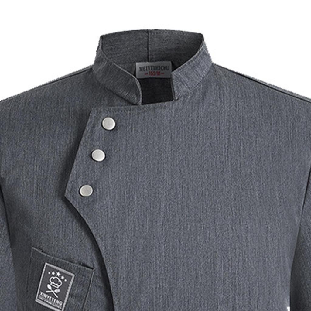 Chef Coat Clothing with Pocket Breathable Catering Waiter Apparel Cooker Classic Uniform for