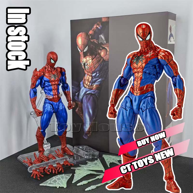 In Stock Full Range Ct Toys Spiderman Mafex 143 Ben Reilly Comic Ver The Amazing Spider-Man 001 Anime Action Figure Toys Gift